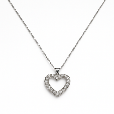 COLLAR CORAZON PLATA .925