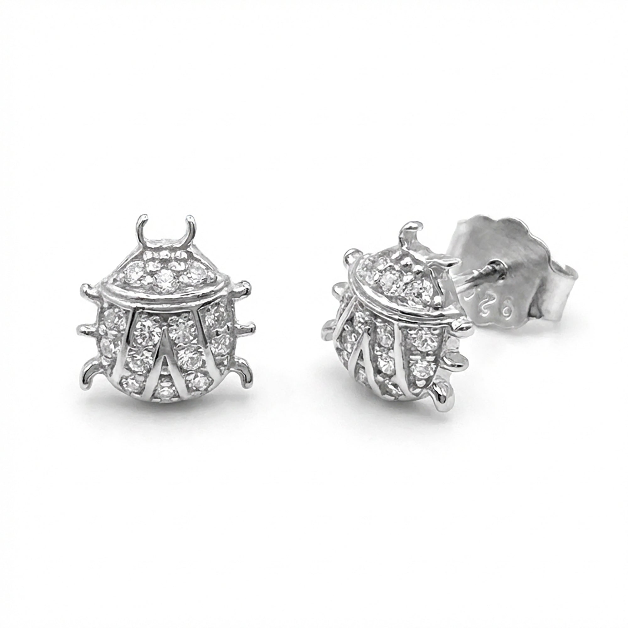 Broquel Catarina con Micro Circonias Plata .925 con Baño de Rodio