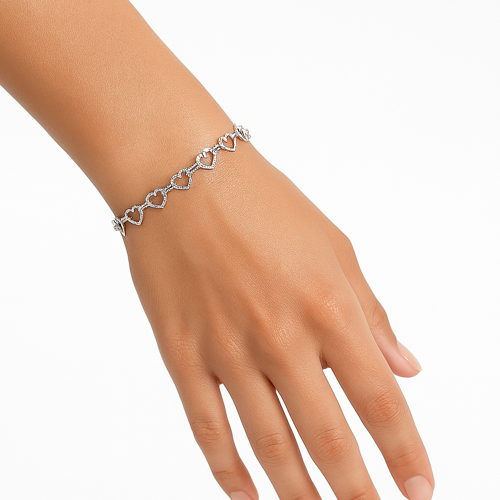 Pulsera corazón Plata .925