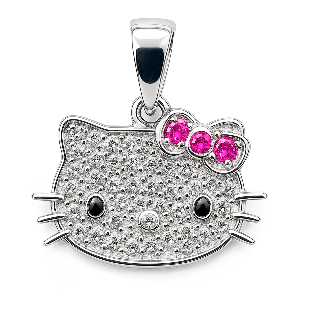 Dije Inspirado Kitty Micro Circonias Plata .925 con Rodio