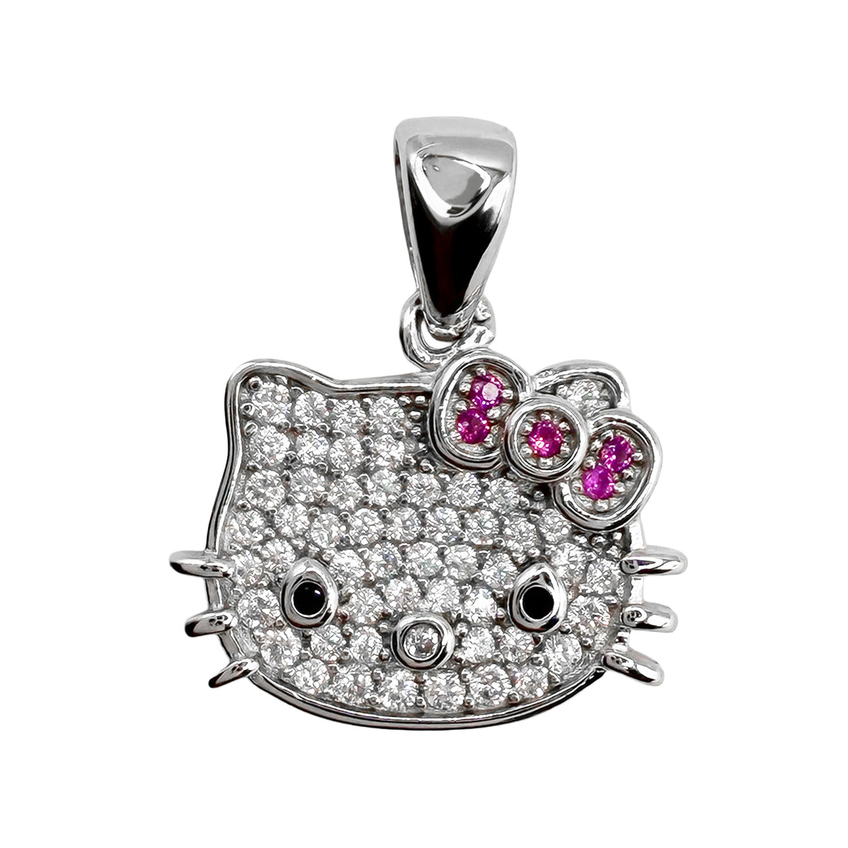 Dije Inspirado Kitty Micro Circonias Plata .925 con Rodio