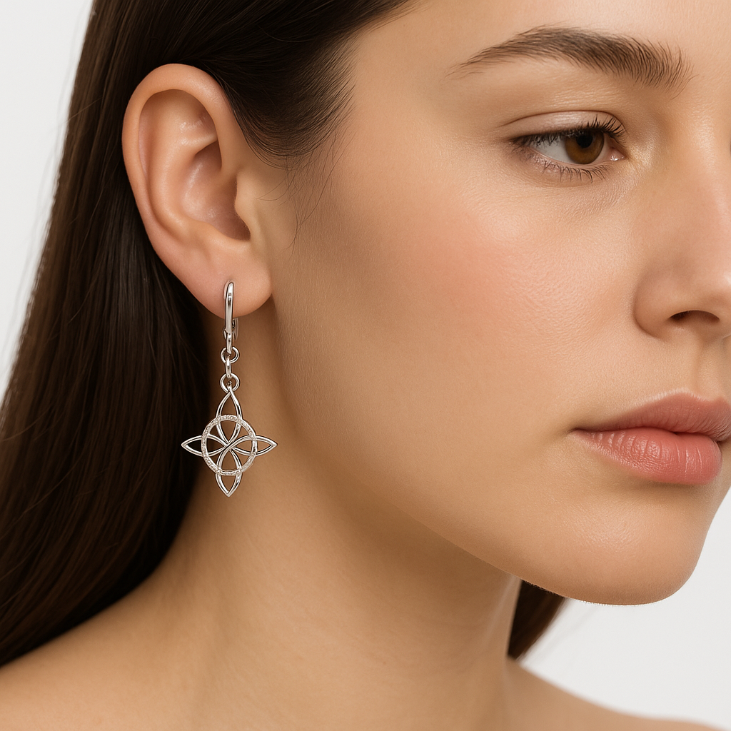 Arete nudo de bruja Plata .925