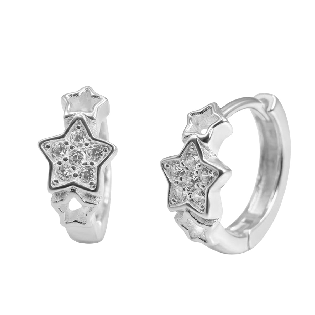Huggies Chica de Estrella con Micro Circonias Plata .925