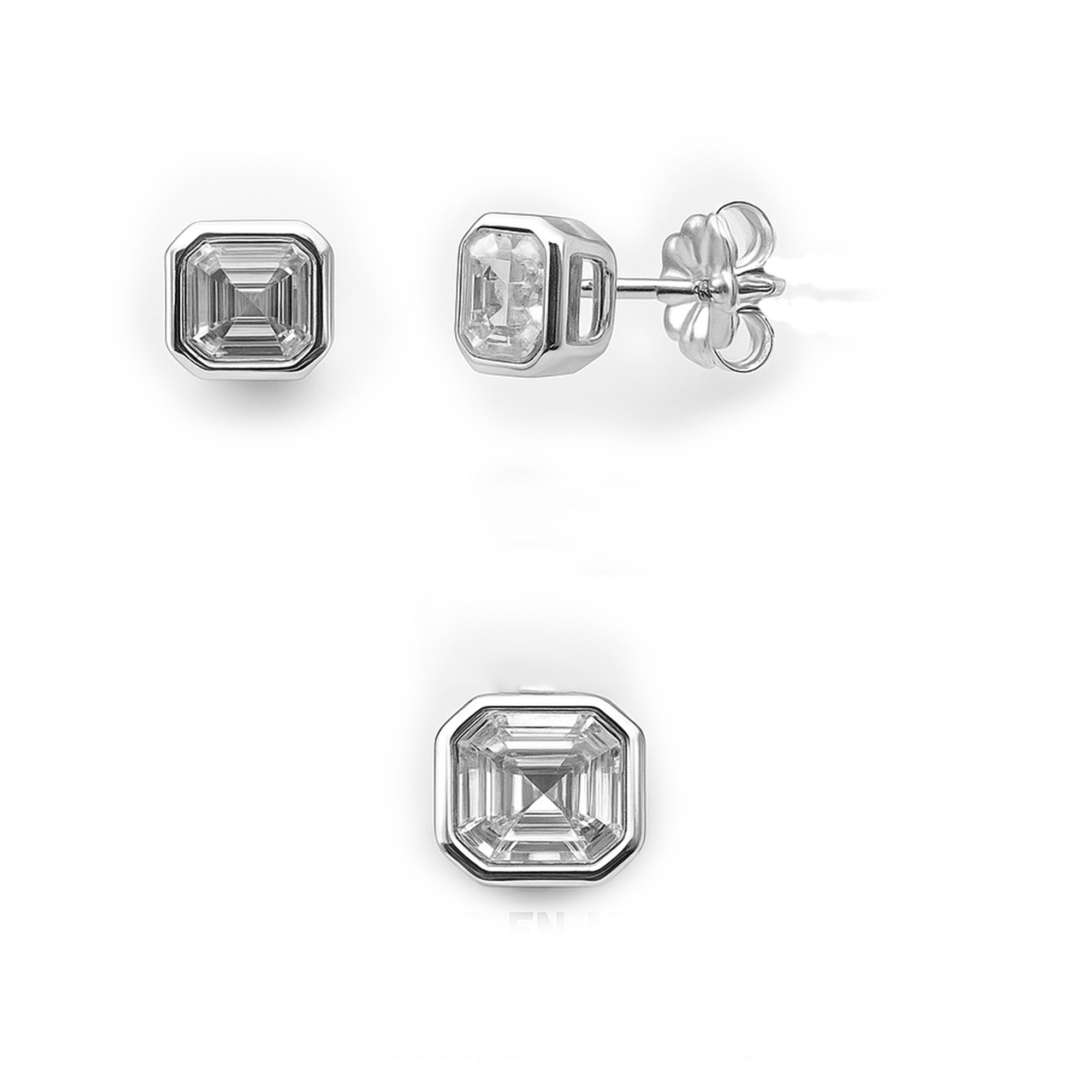 Juego Circonia Cuadrada Plata .925 con Rodio