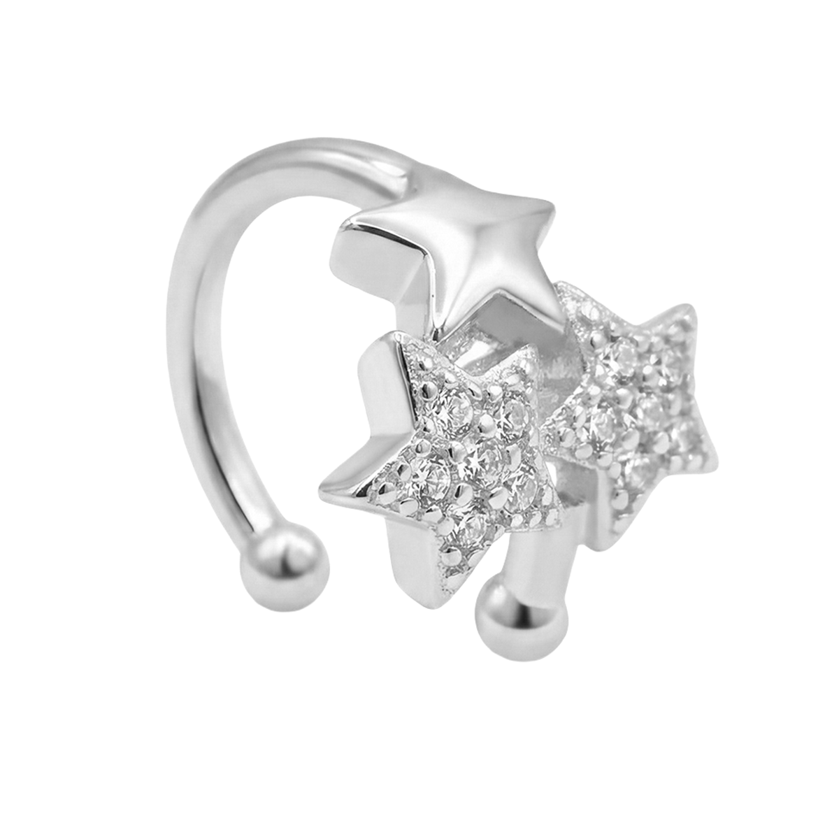 Grapa Estrella con Circonia Hecho a Mano Plata .925