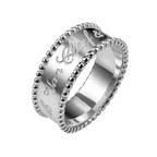 Anillo Inspirado Van C Grabado Plata .925 con Baño de Rodio