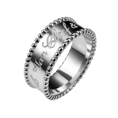 Anillo Inspirado Van C Grabado Plata .925 con Rodio