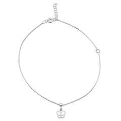 Tobillera Mariposa con Cadena Cubito Plata .925