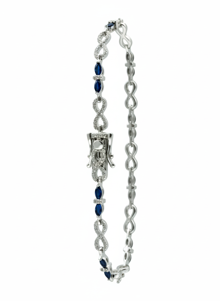 Pulsera Infinito con Circonias Plata .925 con Rodio