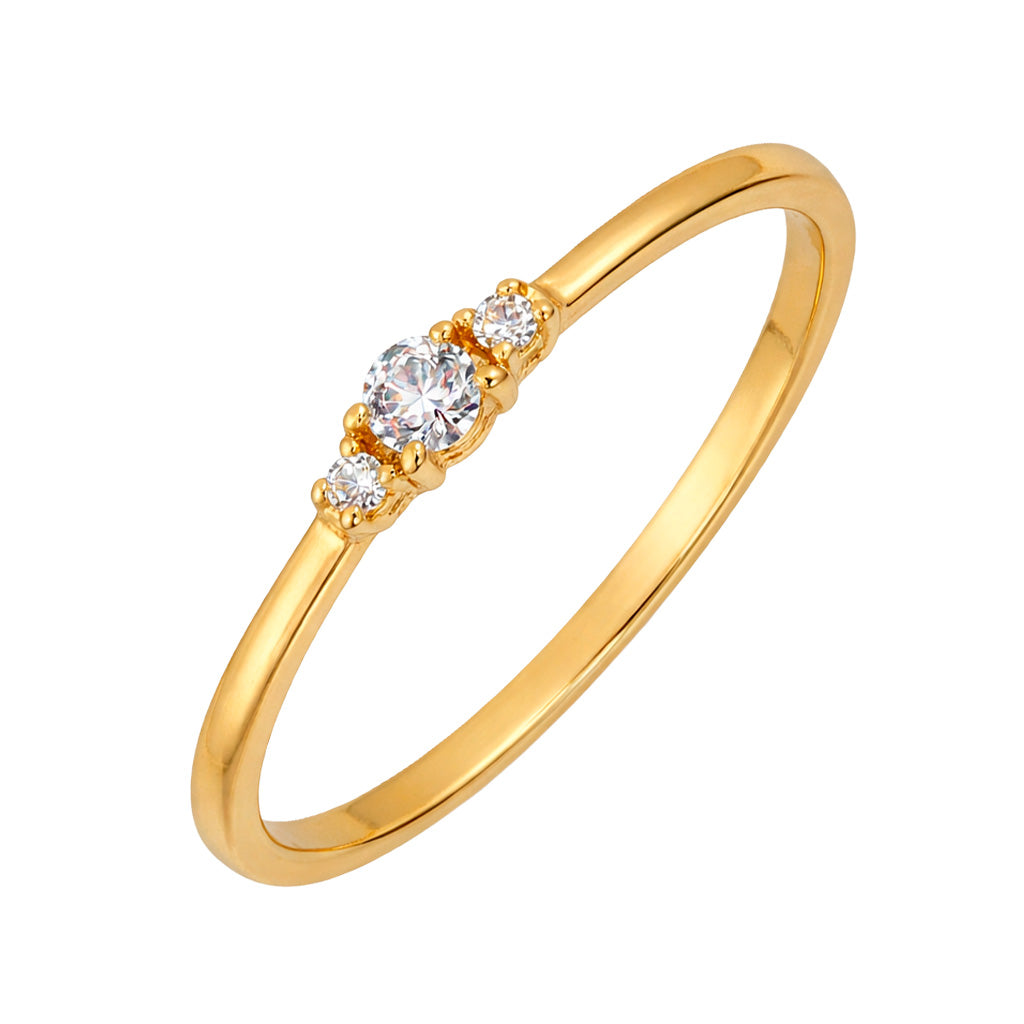 Anillo Solitario Circonia Oro 10K