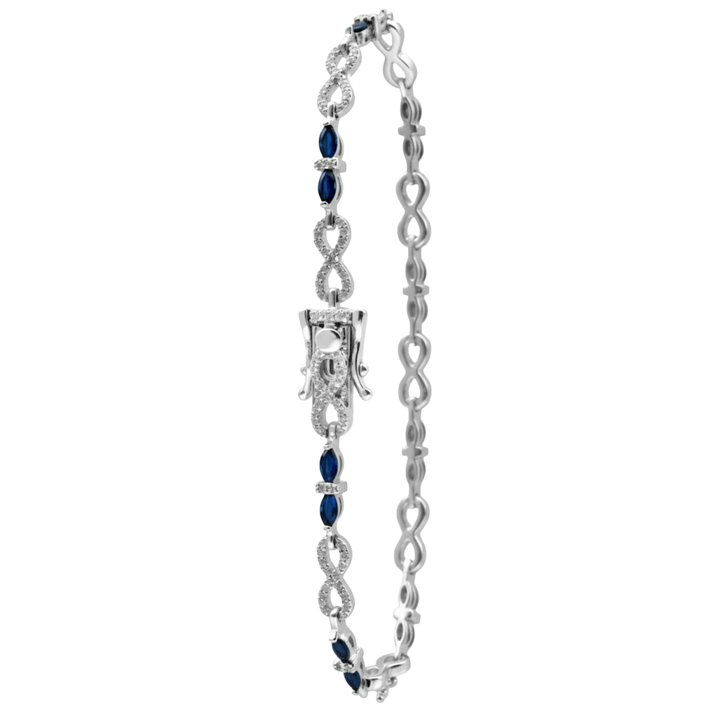 Pulsera Infinito con Circonias Plata .925 con Baño de Rodio