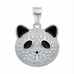 Dije Panda con Micro Circonias con Esmalte Plata .925