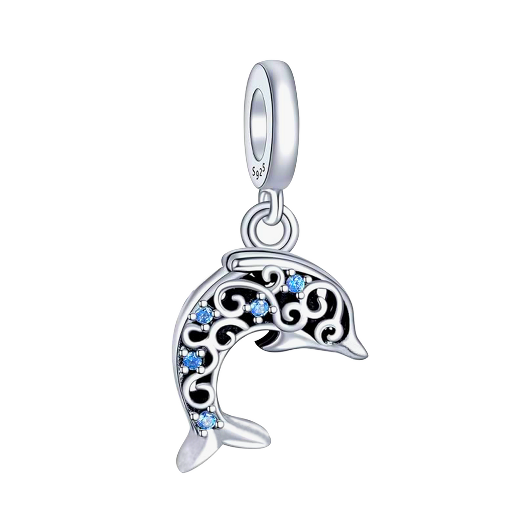 Charm Inspirado Pan 1:1 Delfin con Micro Circonias Plata .925