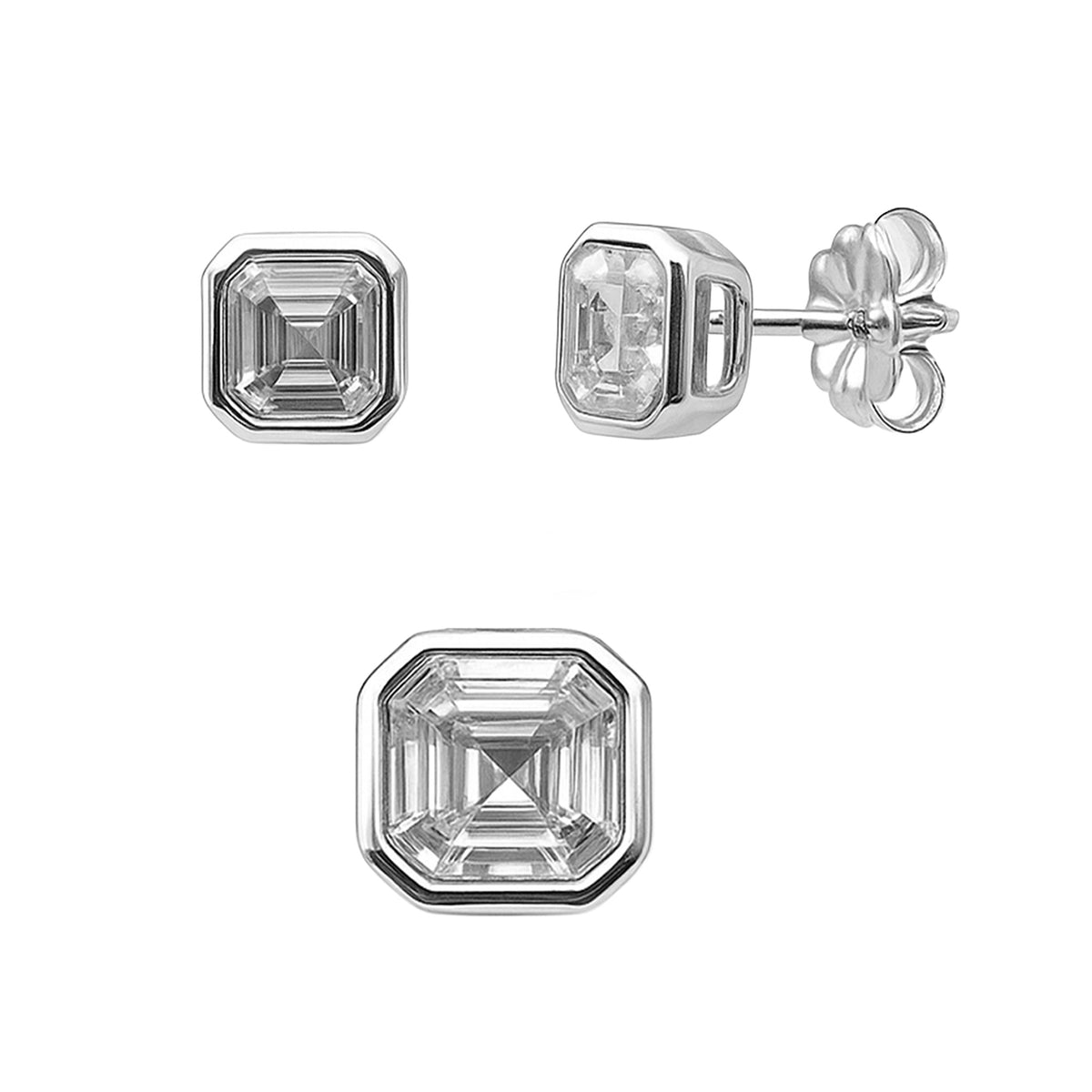 Juego Circonia Cuadrada Plata .925 con Rodio