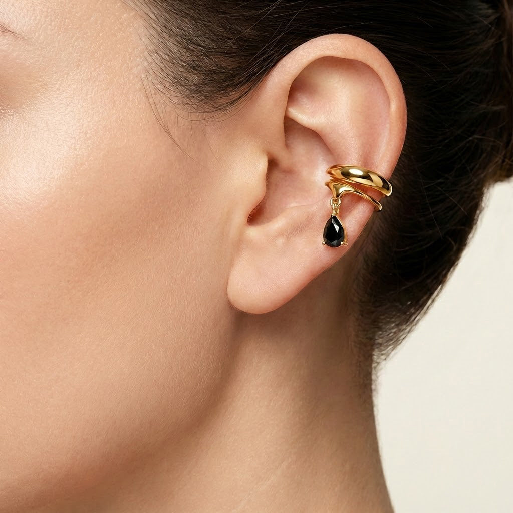 Grapa con Circonia Colgante Plata .925 con Baño de Oro