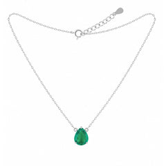 Collar Turmalina Paraiba Gota, Plata .925 con Rodio