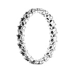 Anillo Inspirado Pan 1.1 Siluetas de Estrellas con Bolitas Miniatura Plata .925 Oxidada