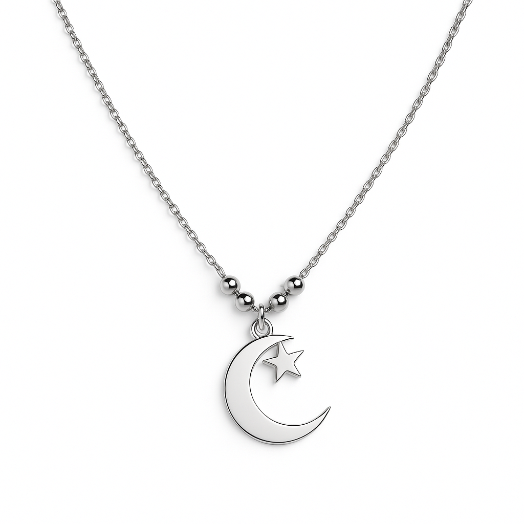 COLLAR LUNA PLATA .925
