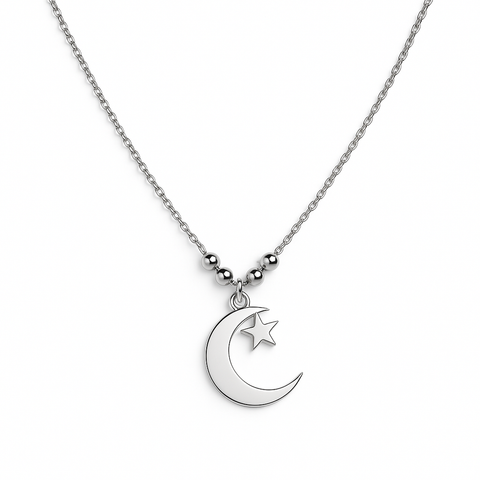COLLAR LUNA PLATA .925