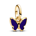 Charm Inspirado Pan 1:1 Dorado Mariposa Azul Plata.925