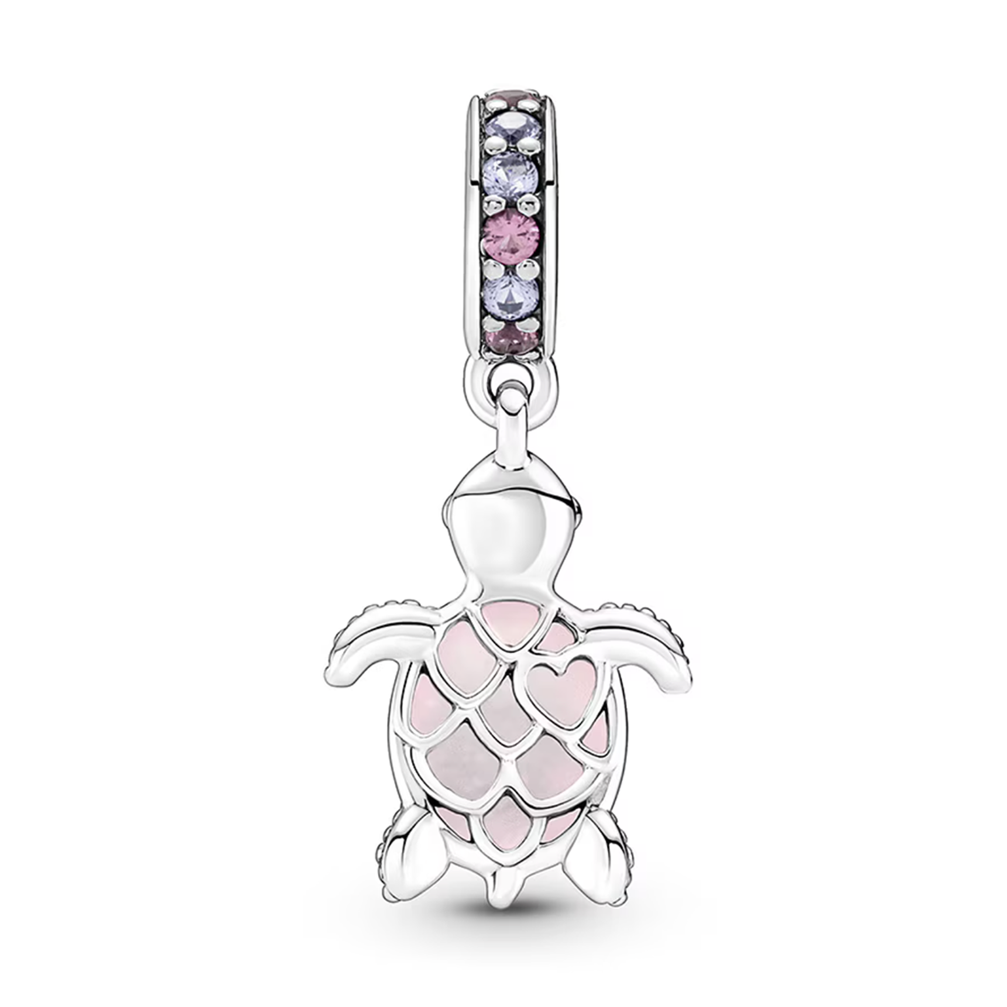 Charm Inspirado Pan 1:1 Tortuga de Mar Rosa Plata .925