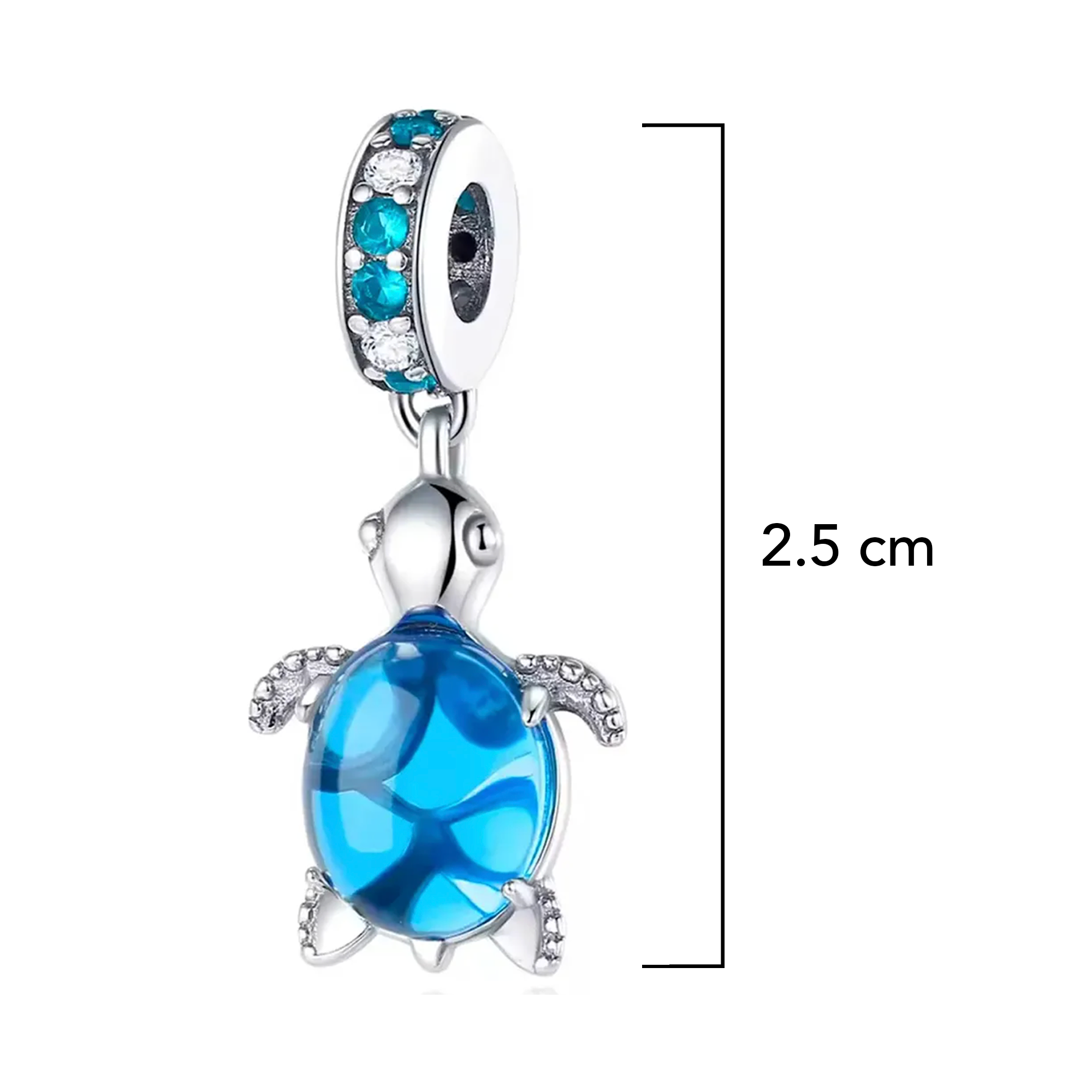 Charm Inspirado Pan 1:1 Tortuga Azul de Mar Plata .925