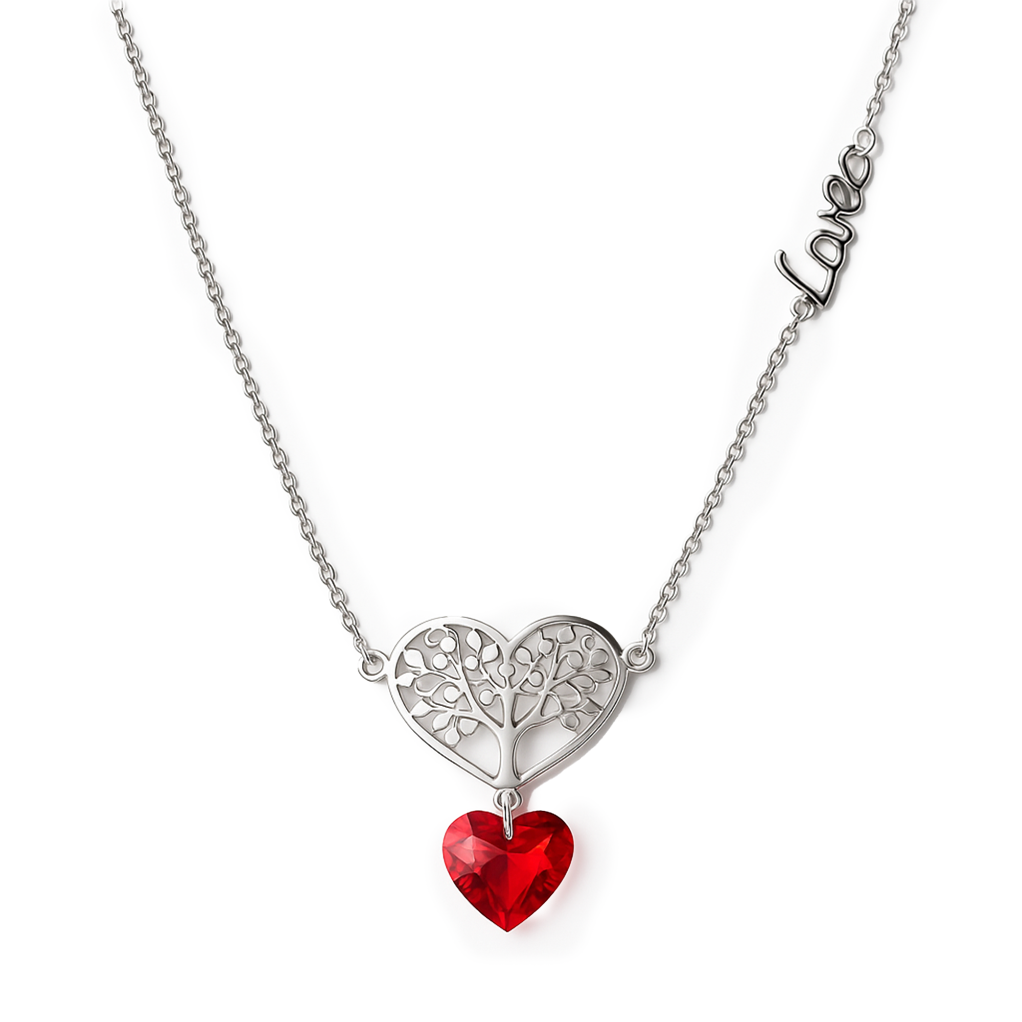 COLLAR CORAZON PLATA .925