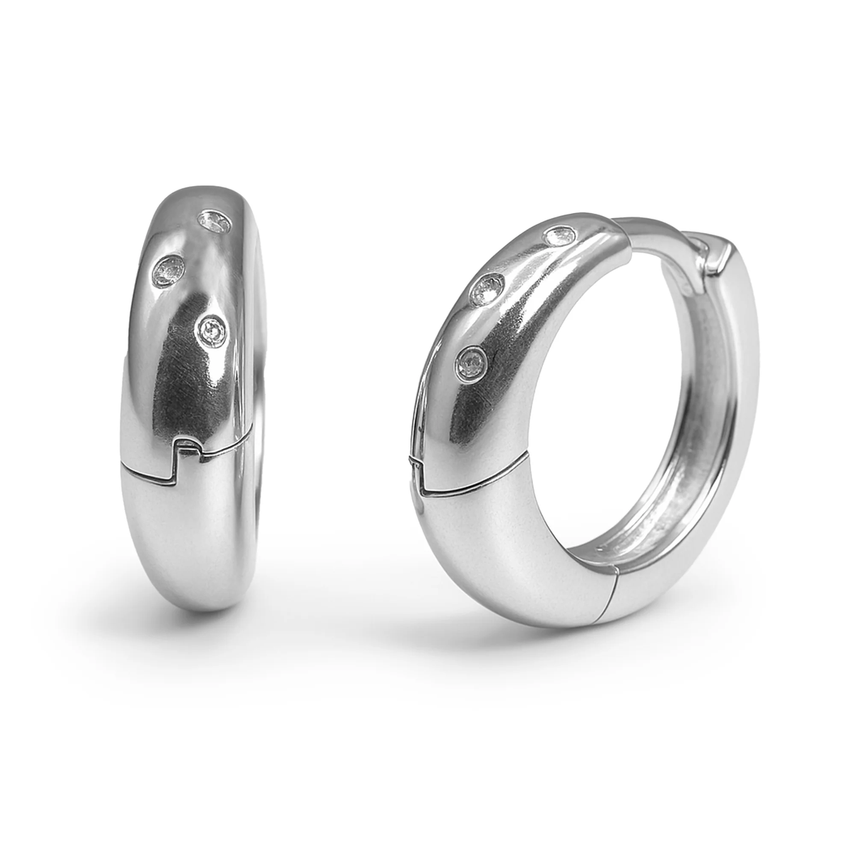 Huggies Chica con Micro Circonias Plata .925