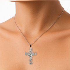 Dije de Crucifijo de 4cm Plata .925