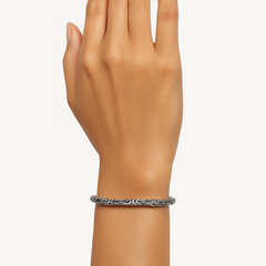 Pulsera Bali Estilo Oxidado 19cm Plata .925