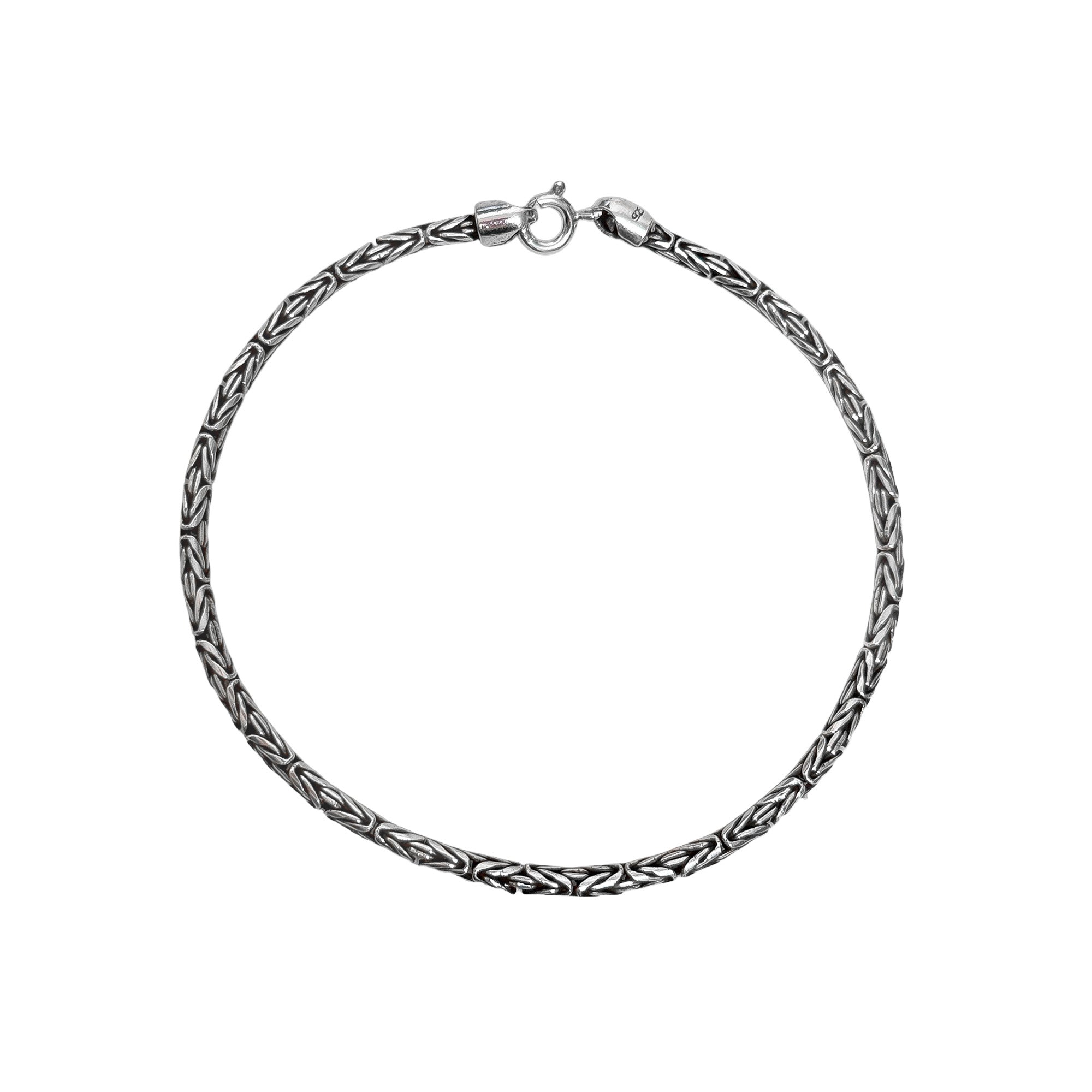 Pulsera Bali Estilo Oxidado 18 cm Plata .925