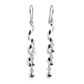 Arete Largo Espiral Liso con Bolitas Hecho a Mano Plata .925