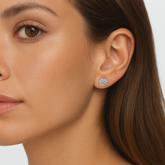 Broquel Huellita Grande con Circonias Plata .925 con Rodio