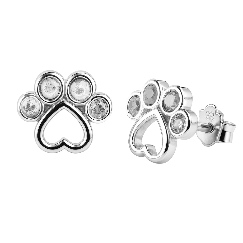 Broquel Huellita Grande con Circonias Plata .925 con Baño de Rodio