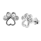 Broquel Huellita Grande con Circonias Plata .925 con Baño de Rodio