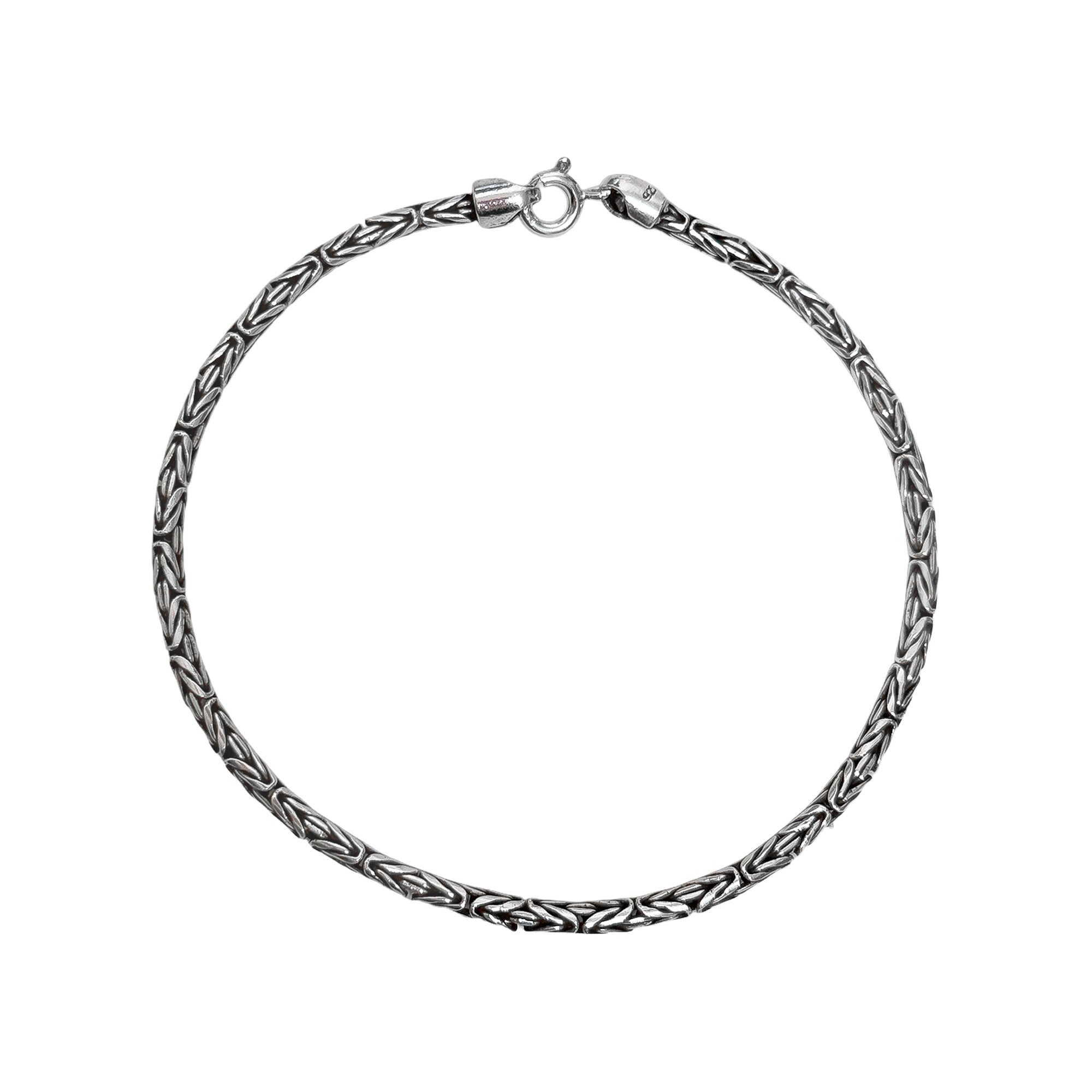 Pulsera Bali Estilo Oxidado 19cm Plata .925