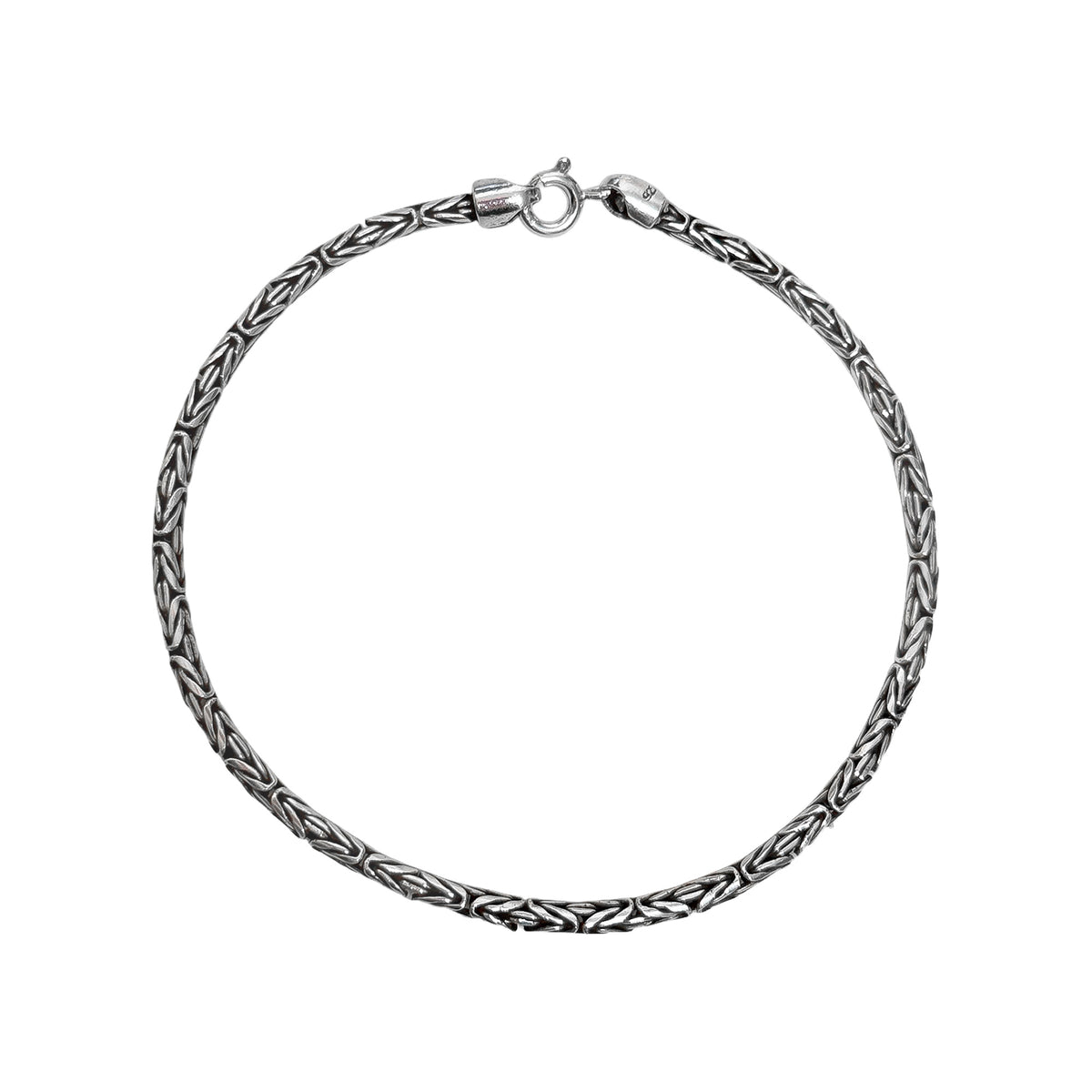 Pulsera Bali Estilo Oxidado 19cm Plata .925