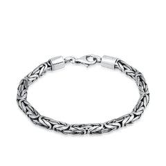 Pulsera Bali Estilo Oxidado 19cm Plata .925