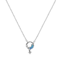 Collar Piedra Luna con Circonias Plata .925 con Baño de Rodio