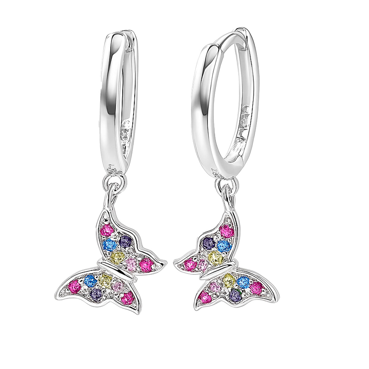 Huggies Mariposa Colgante con Multi Circonias Plata .925