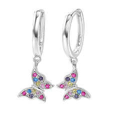 Huggies Mariposa Colgante con Multi Circonias Plata .925