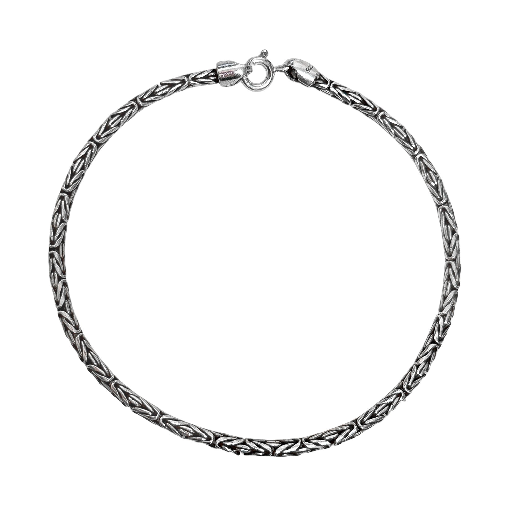Pulsera Bali Estilo Oxidado 20 cm Plata .925
