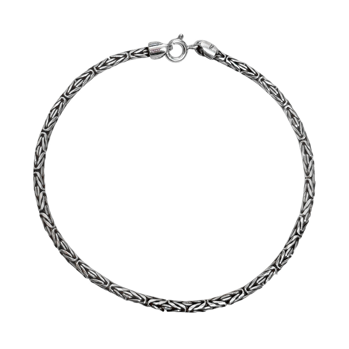 Pulsera Bali Estilo Oxidado 20 cm Plata .925