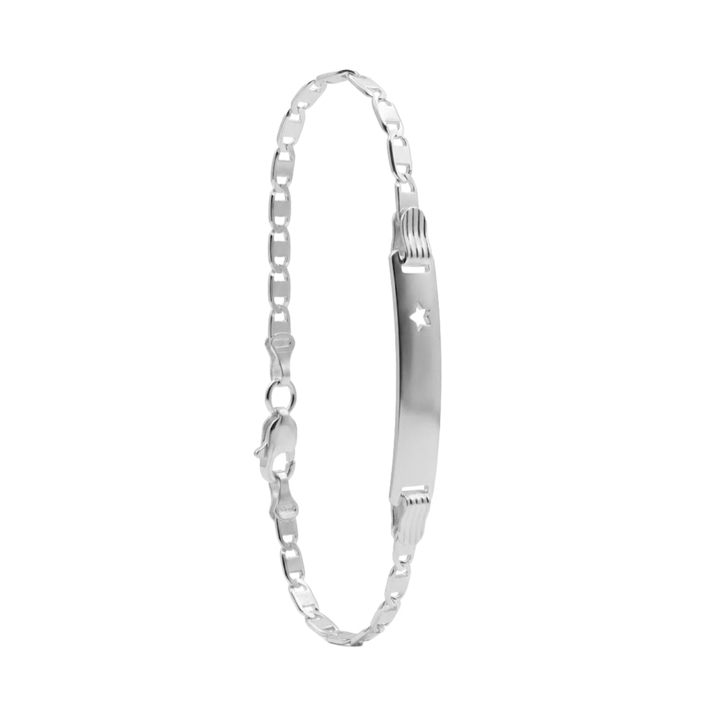 Esclava con Silueta de Estrella 15 cm 3 mm, Cadena Estilo Gucci Plata .925