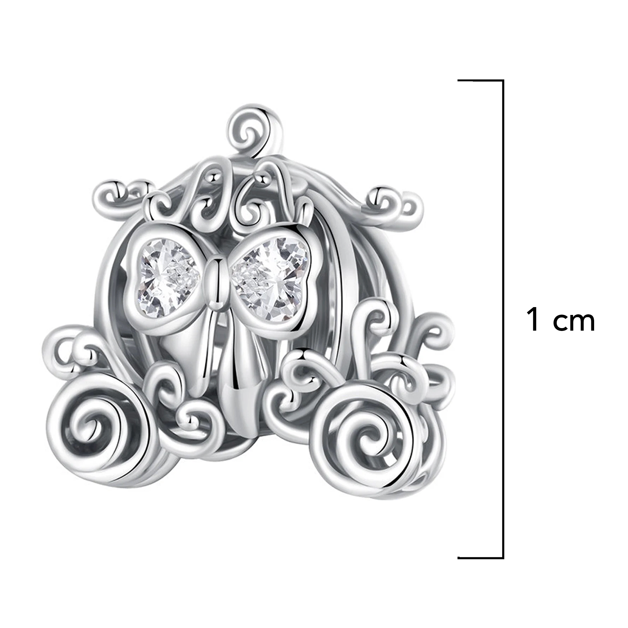 Charm Inspirado Pan 1:1 Carruaje Cenicienta Plata .925