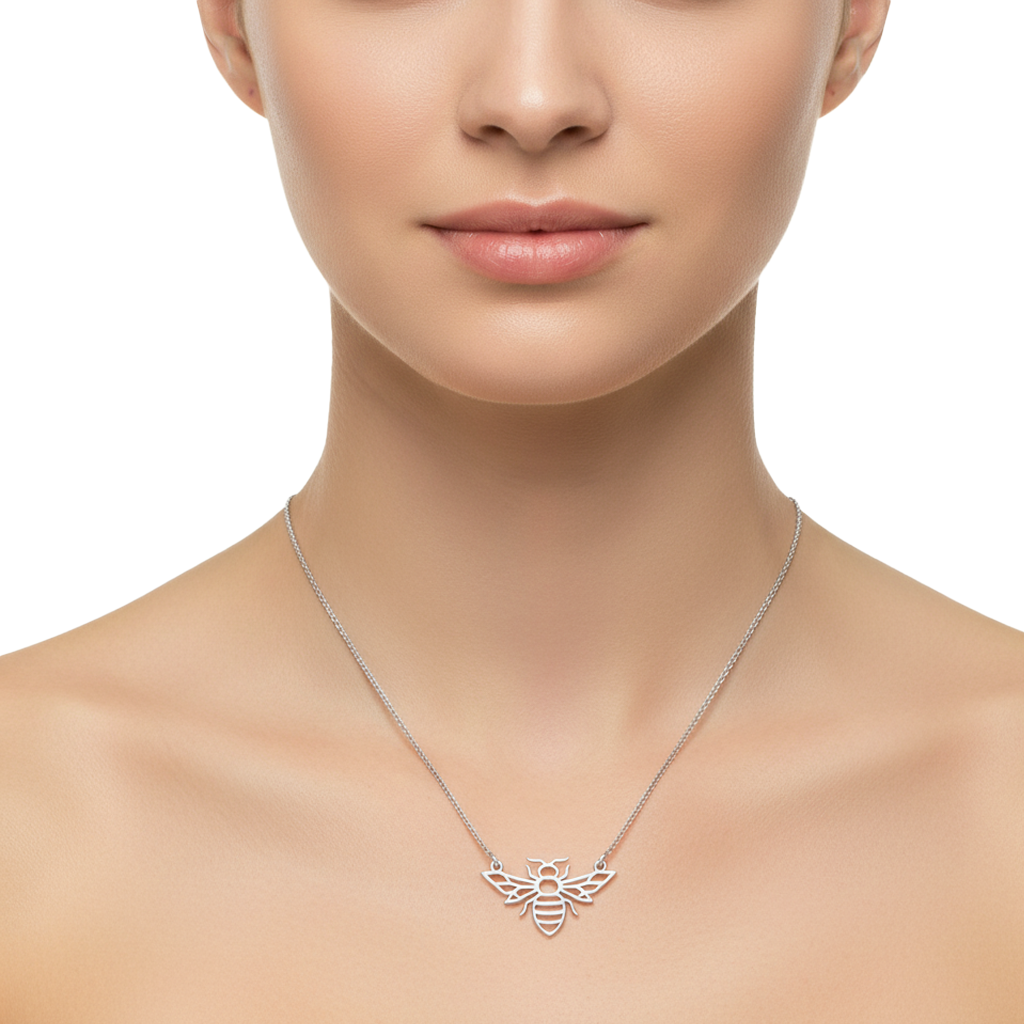 Collar Maxi Abeja Calada Plata .925