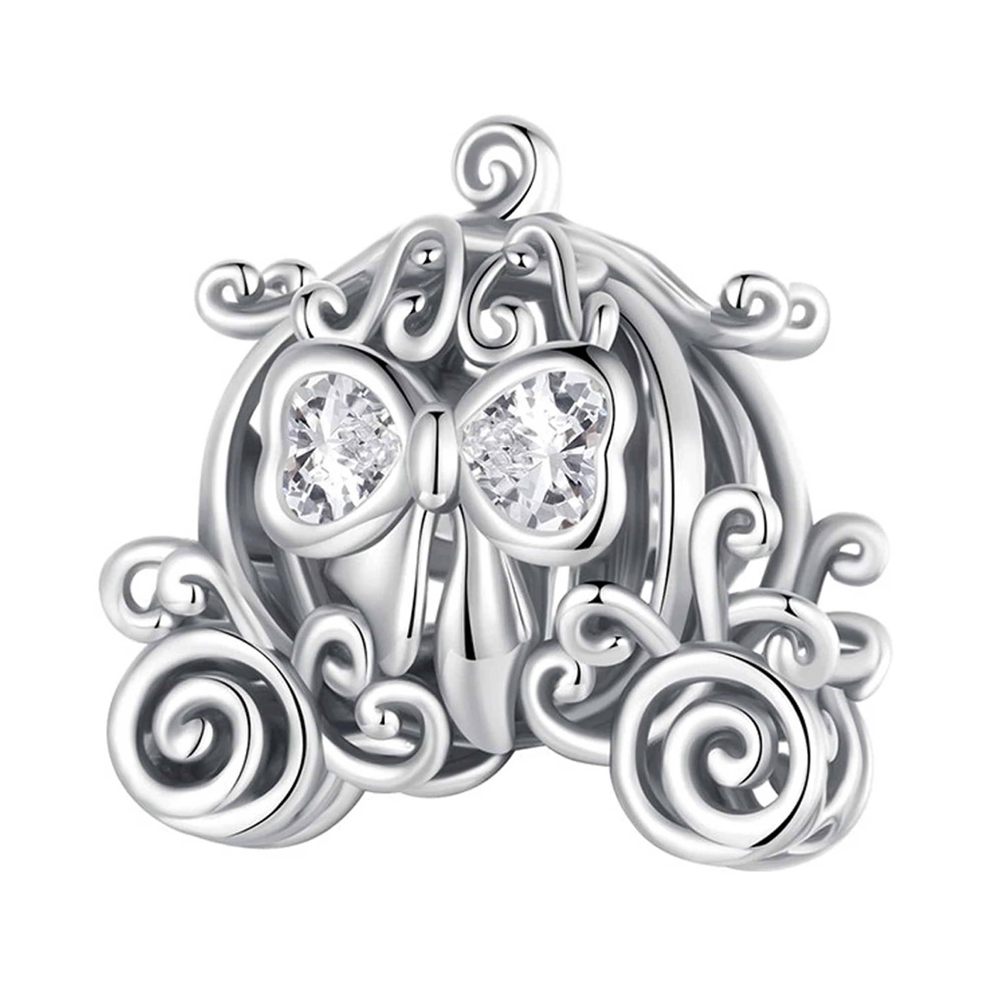 Charm Inspirado Pan 1:1 Carruaje Cenicienta Plata .925