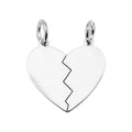 Dije Partido Dúo Corazón Liso de 2cm Plata .925