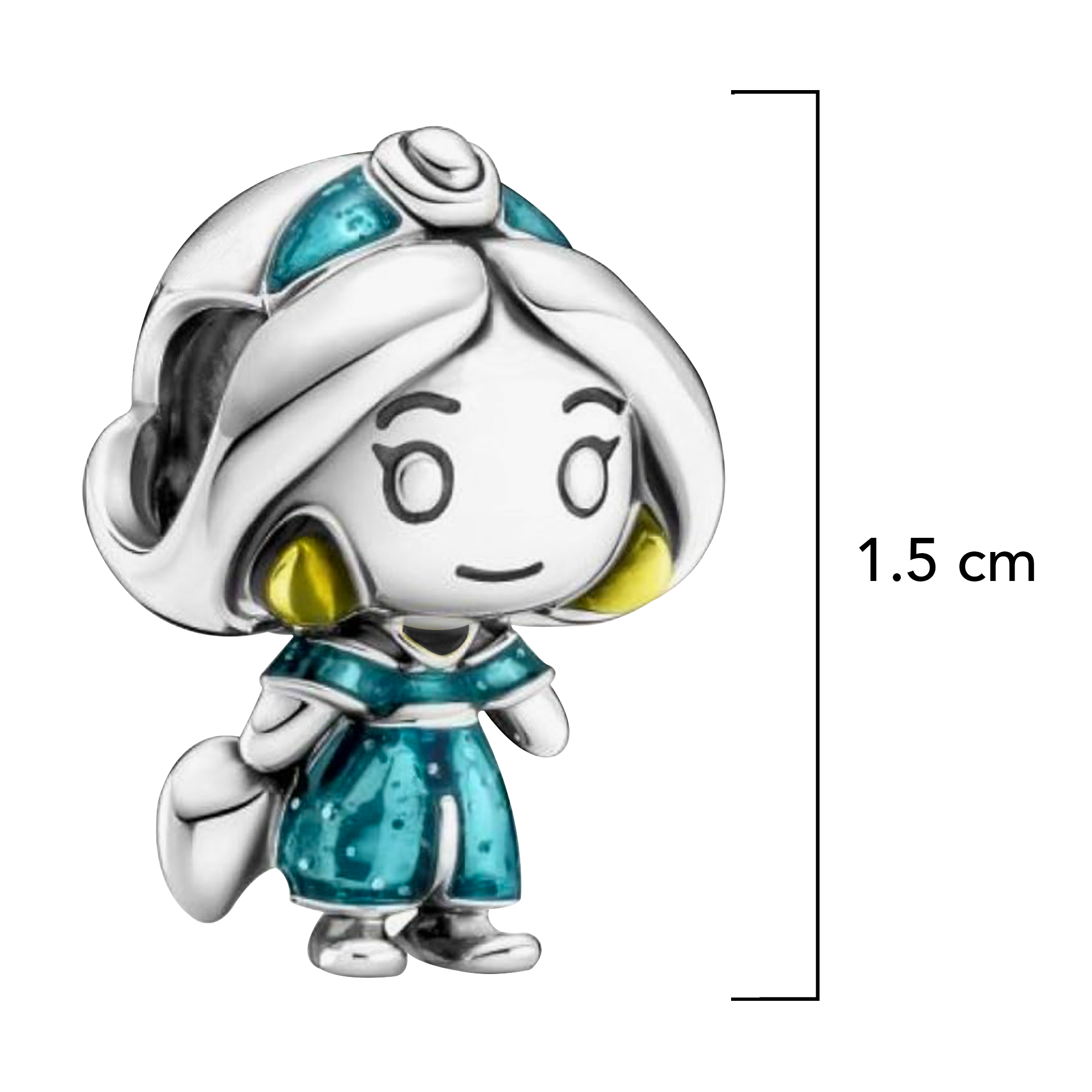 Charm Inspirado Pan 1:1 Princesa Jazmin Plata .925