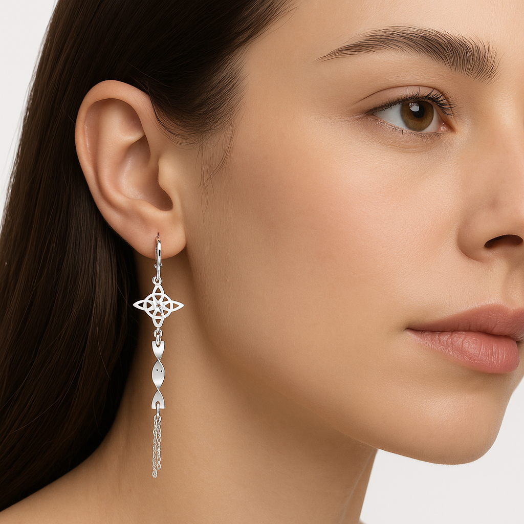 Arete nudo de bruja Plata .925
